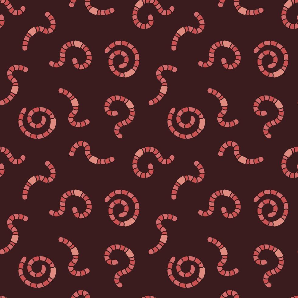 Vector Worms concept colorful seamless pattern with Earthworms