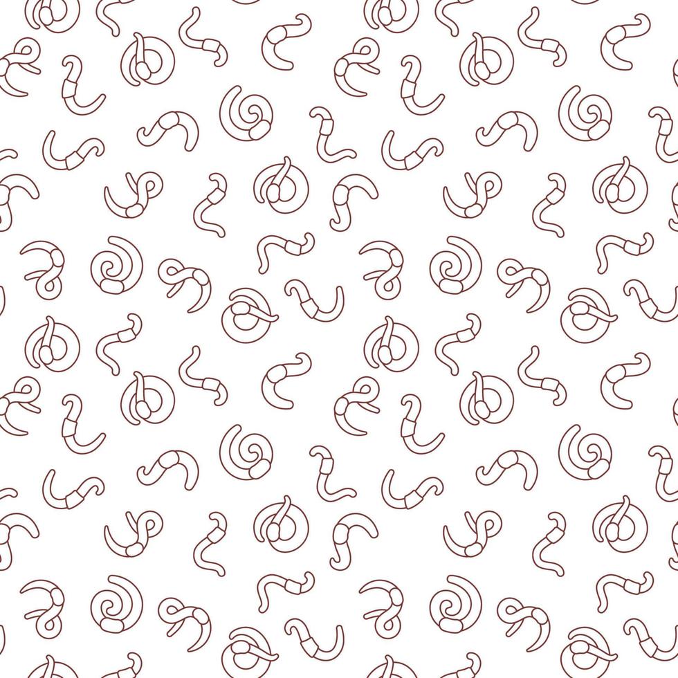 Rainworms vector line seamless background. Pattern with Worms