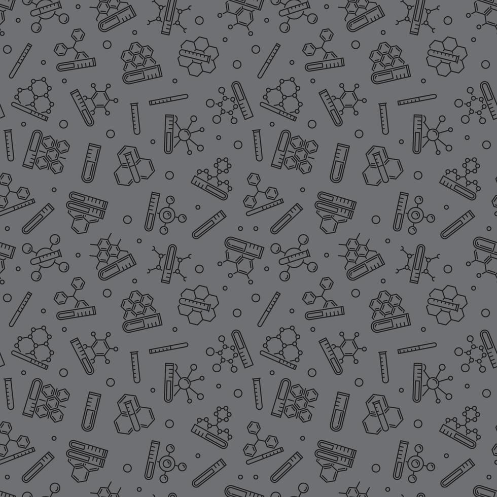 Laboratory Test Tube and Molecule vector Chemistry creative Seamless Pattern