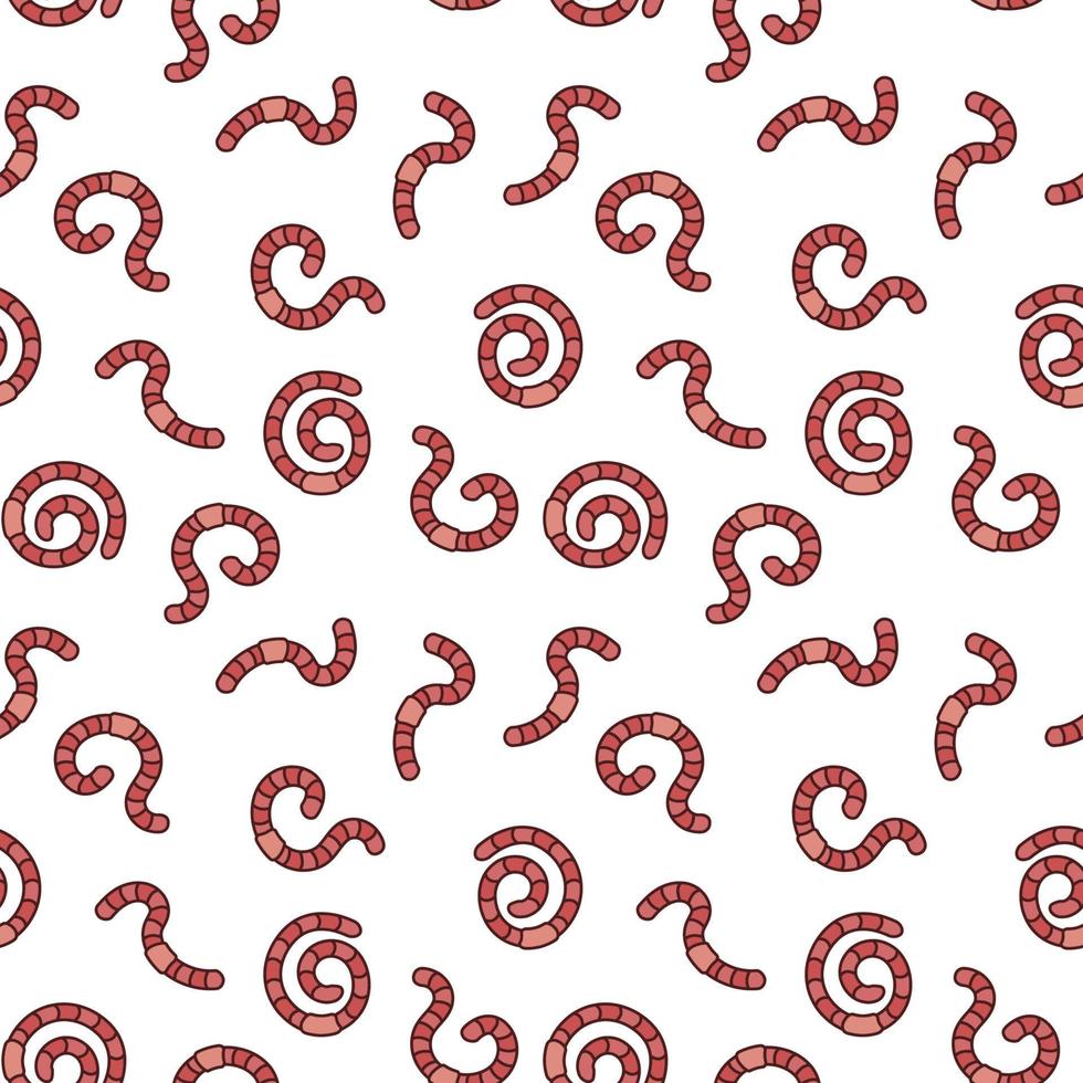 Abstract vector seamless pattern or background with Red Worms