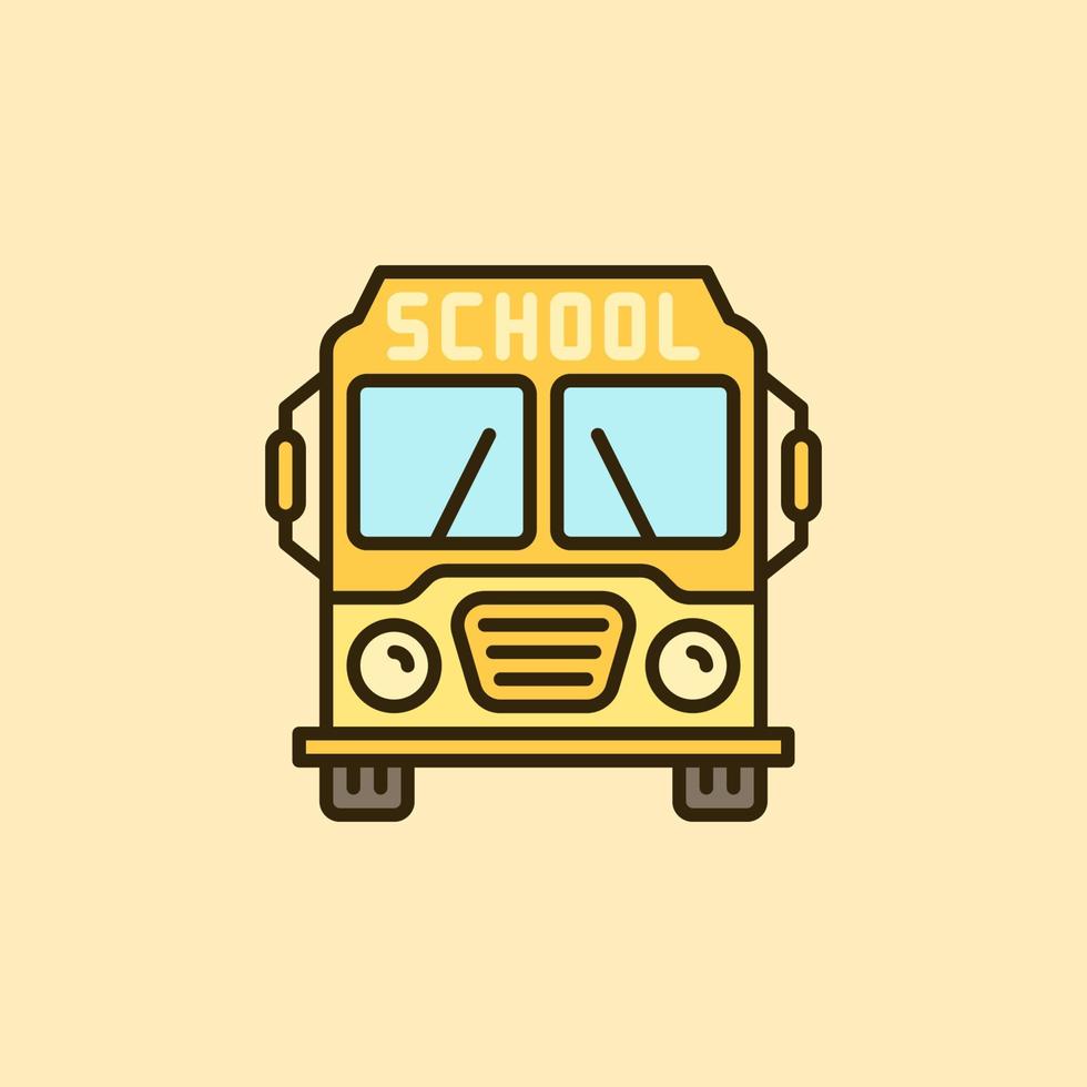Yellow School Bus vector concept colored icon or sign