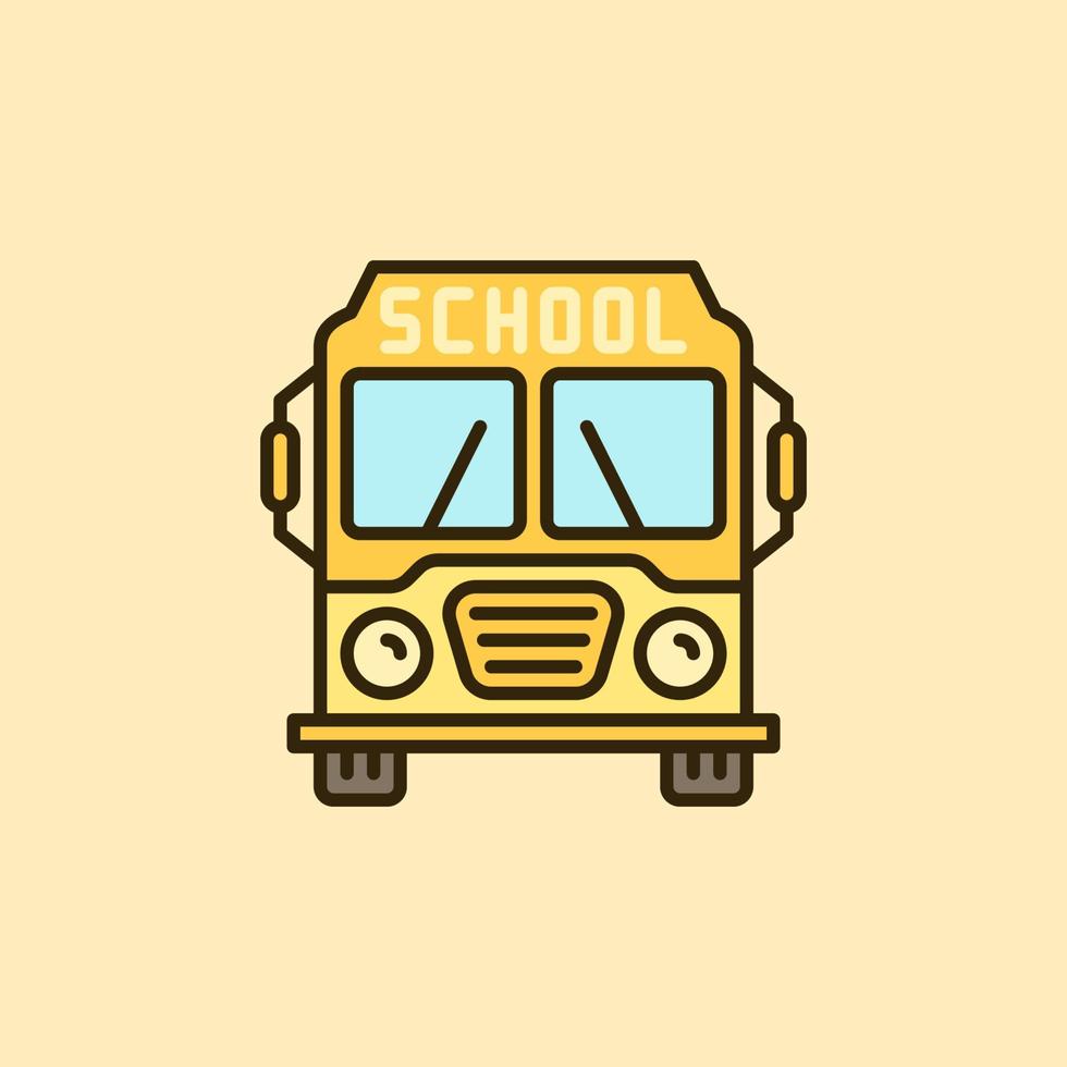 Yellow School Bus vector concept colored icon or sign