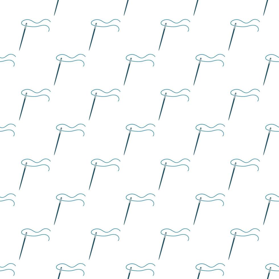Needle with Thread vector pattern. Sewing seamless background