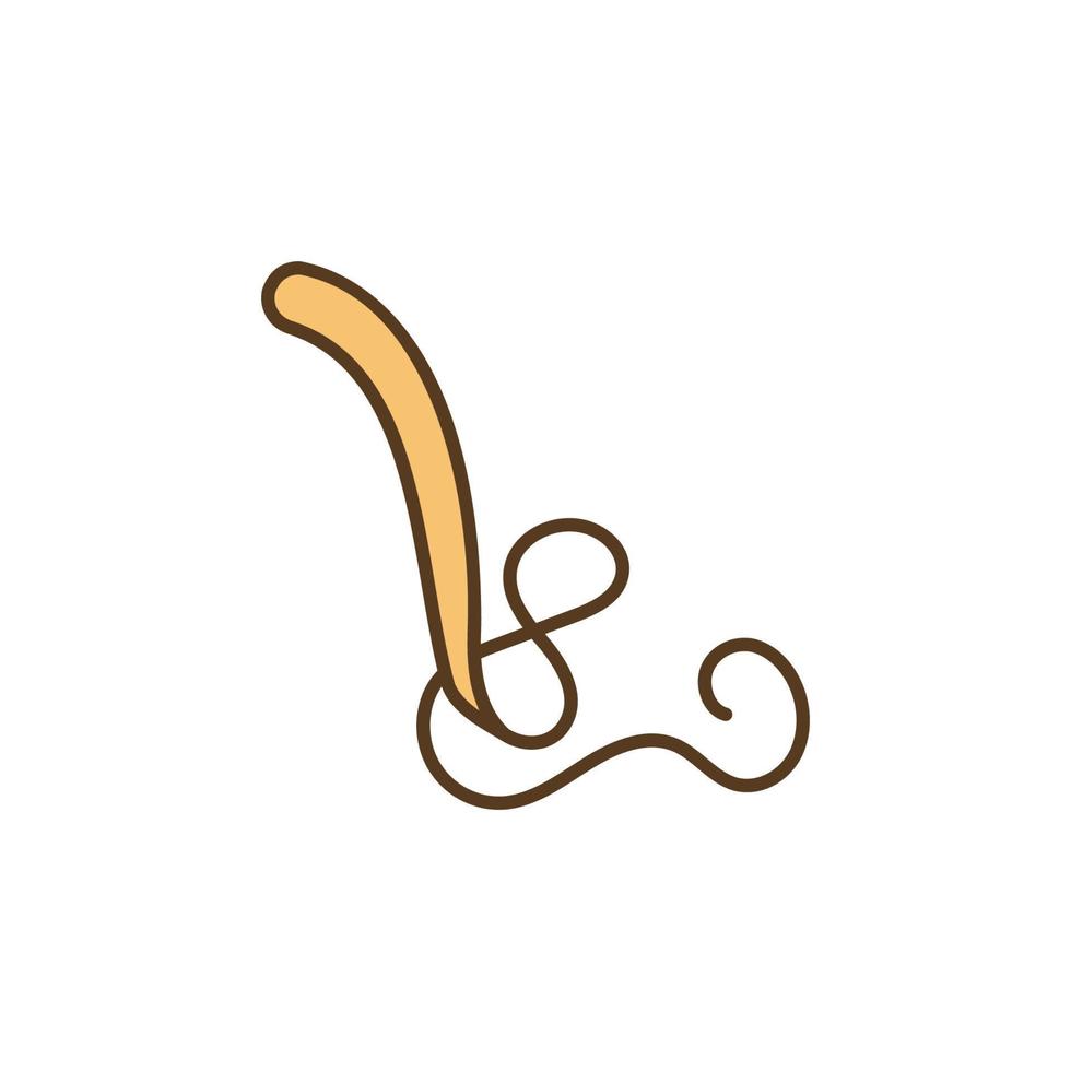 Trichuris Trichiura - Whipworm vector concept colored icon