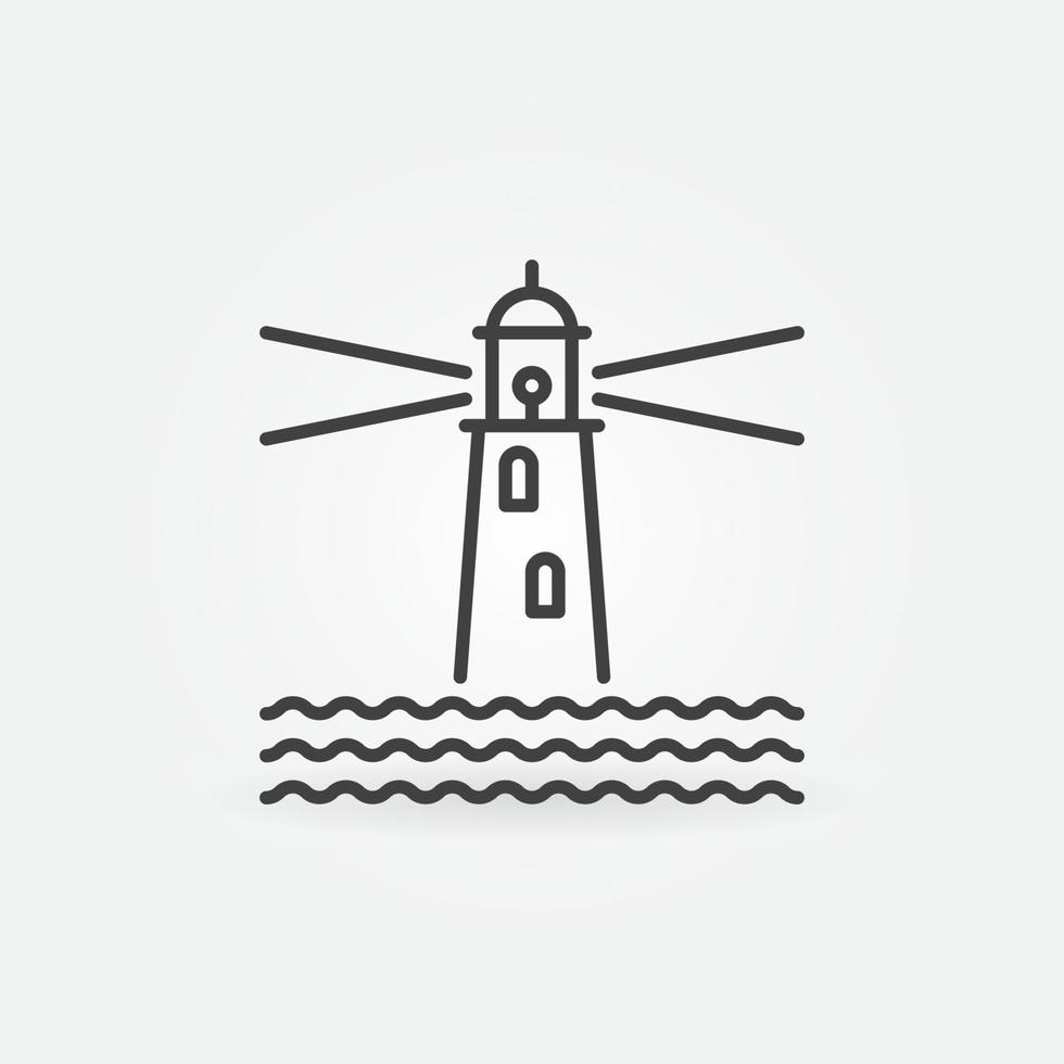 Lighthouse in the Middle of the Ocean linear vector icon