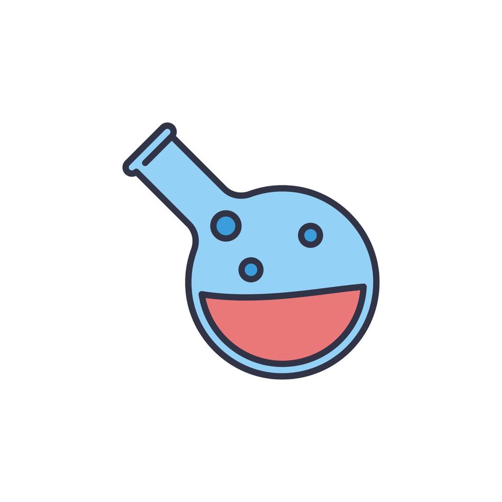 Round Chemistry Lab Flask vector concept colored icon