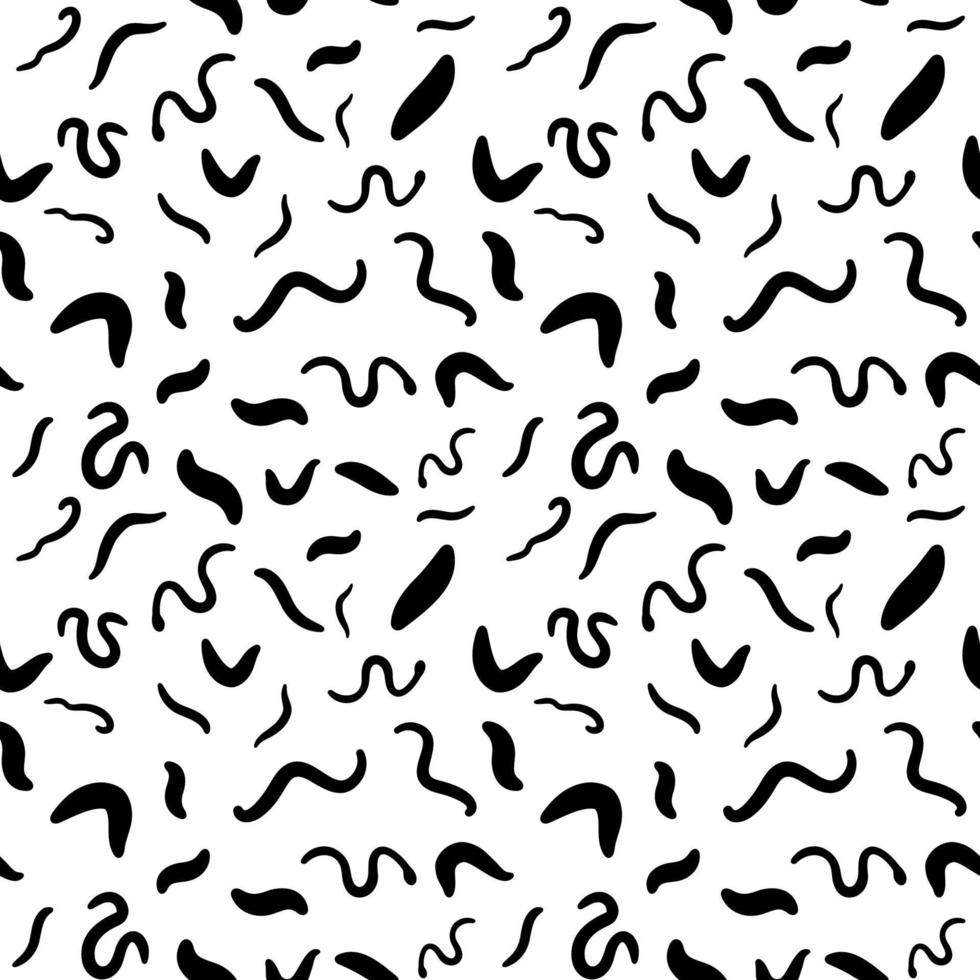 Parasitic Worms vector seamless background - Helminth Pattern