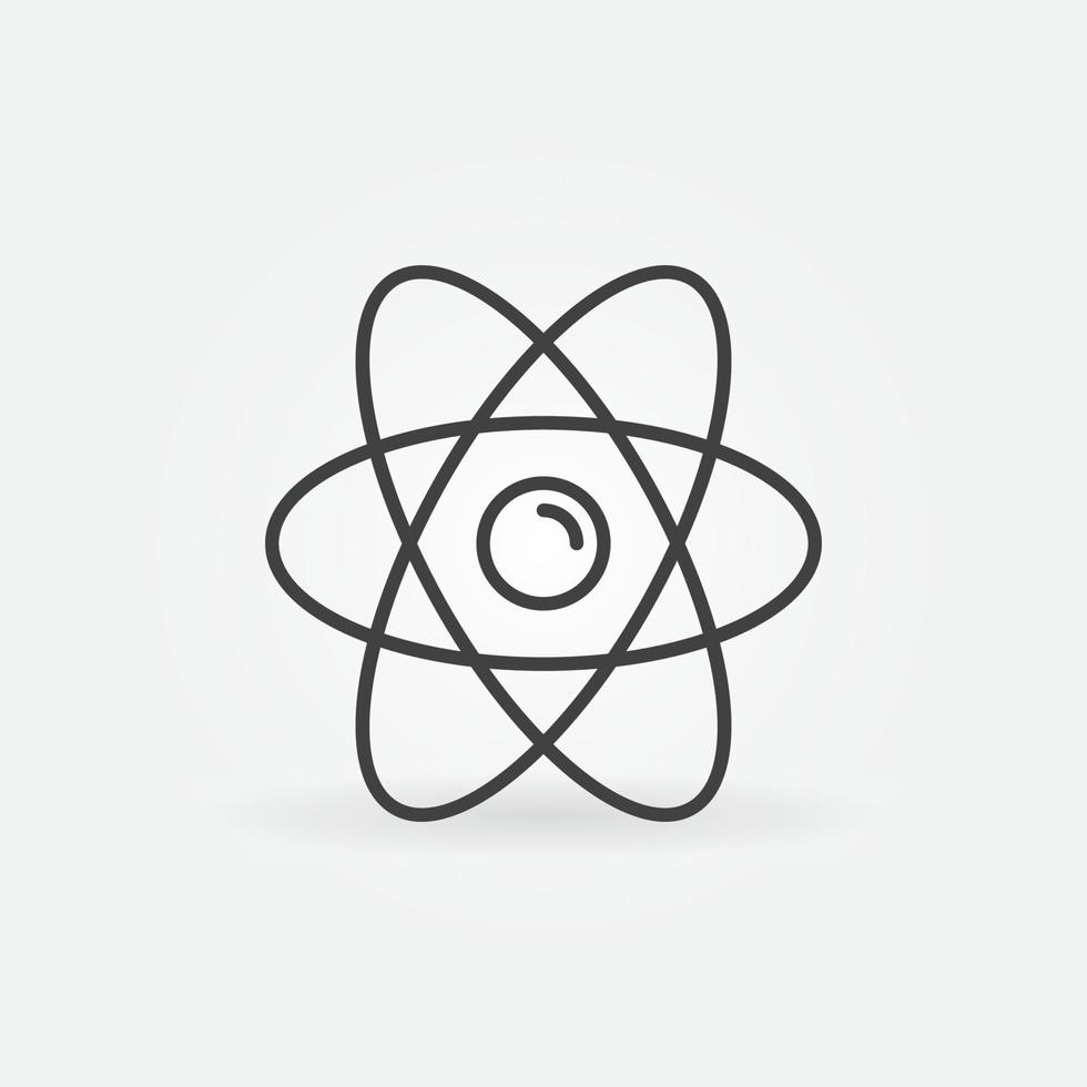 Atom vector concept linear minimal icon or symbol