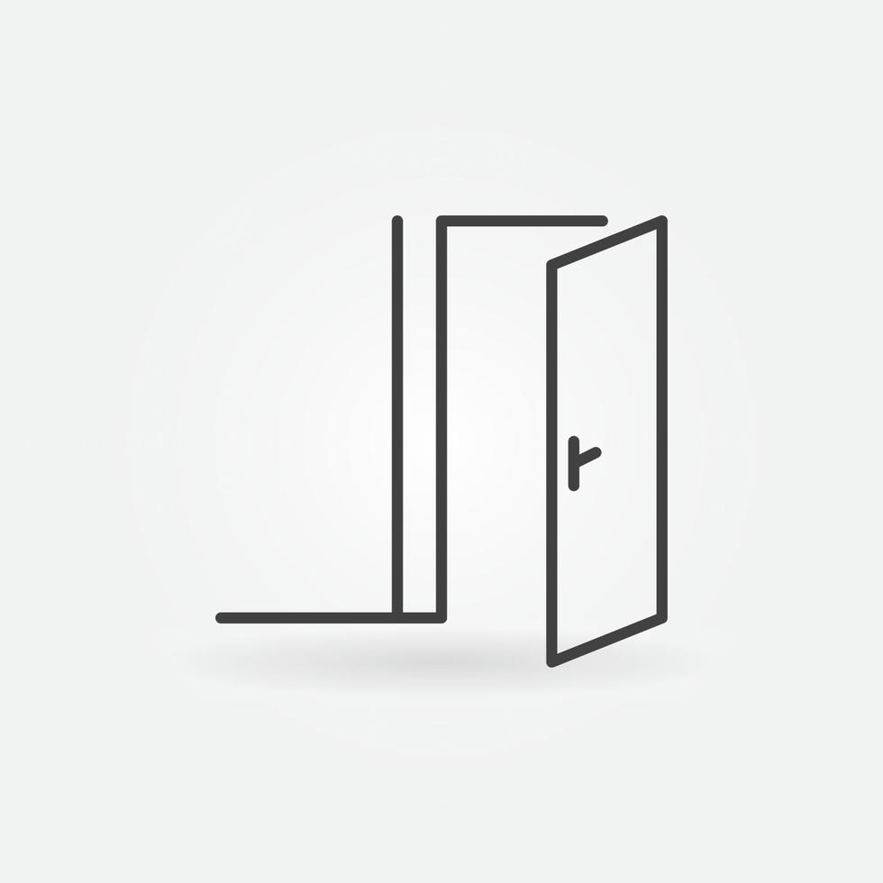 Opened Interior Door vector concept outline icon