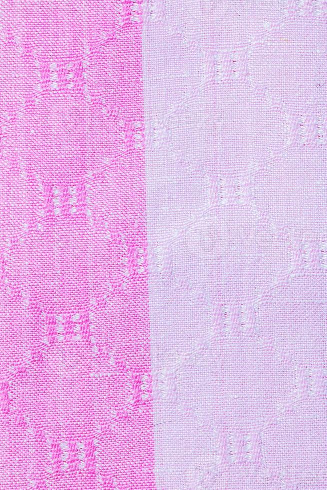 Closeup detail of multi color fabric texture samples. photo