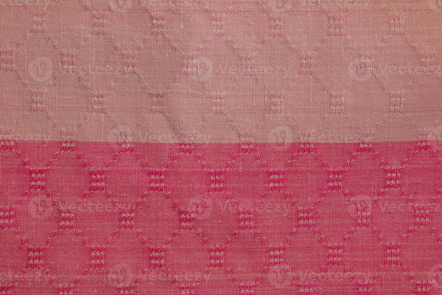 Closeup detail of multi color fabric texture samples. photo