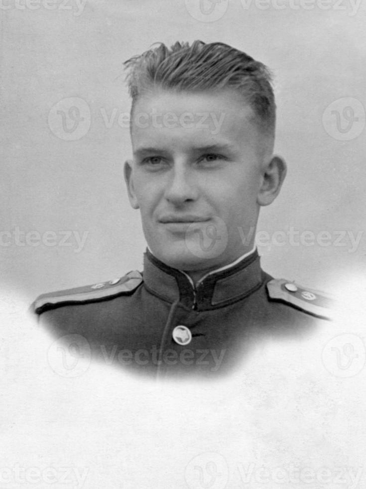 USSR - CIRCA 1956 Portrait of a cadet of Soviet troops, Krasnodar, USSR, circa 1956 photo