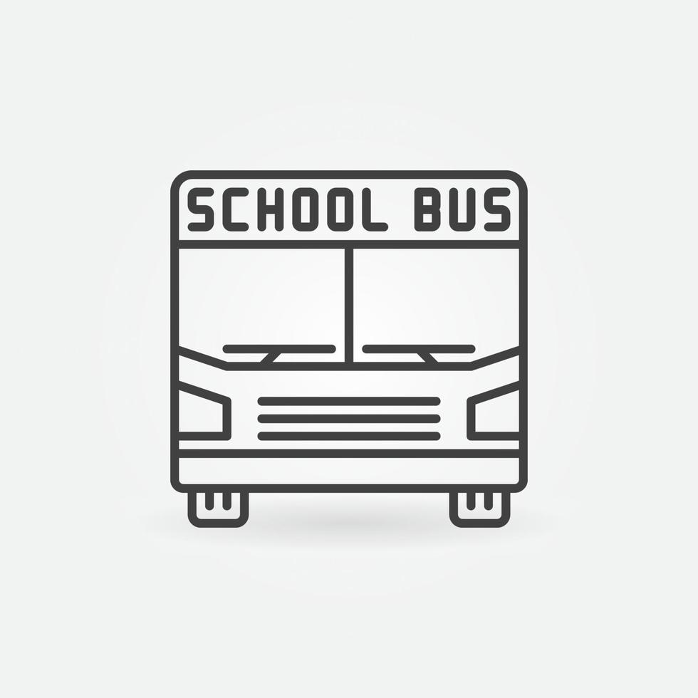 autobús escolar contorno vector autobús concepto mínimo icono