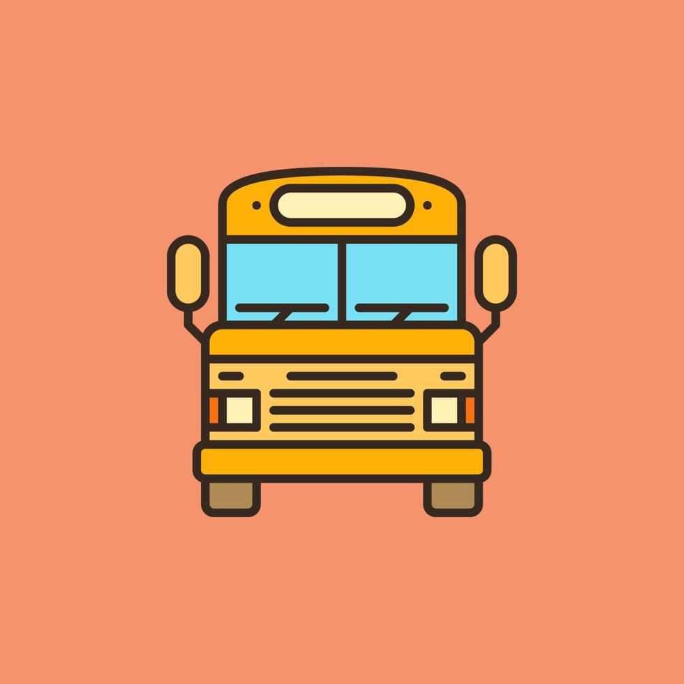 Yellow School Bus vector concept colored icon or sign