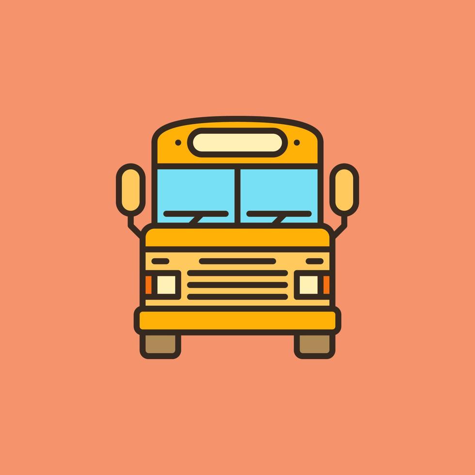 Yellow School Bus vector concept colored icon or sign