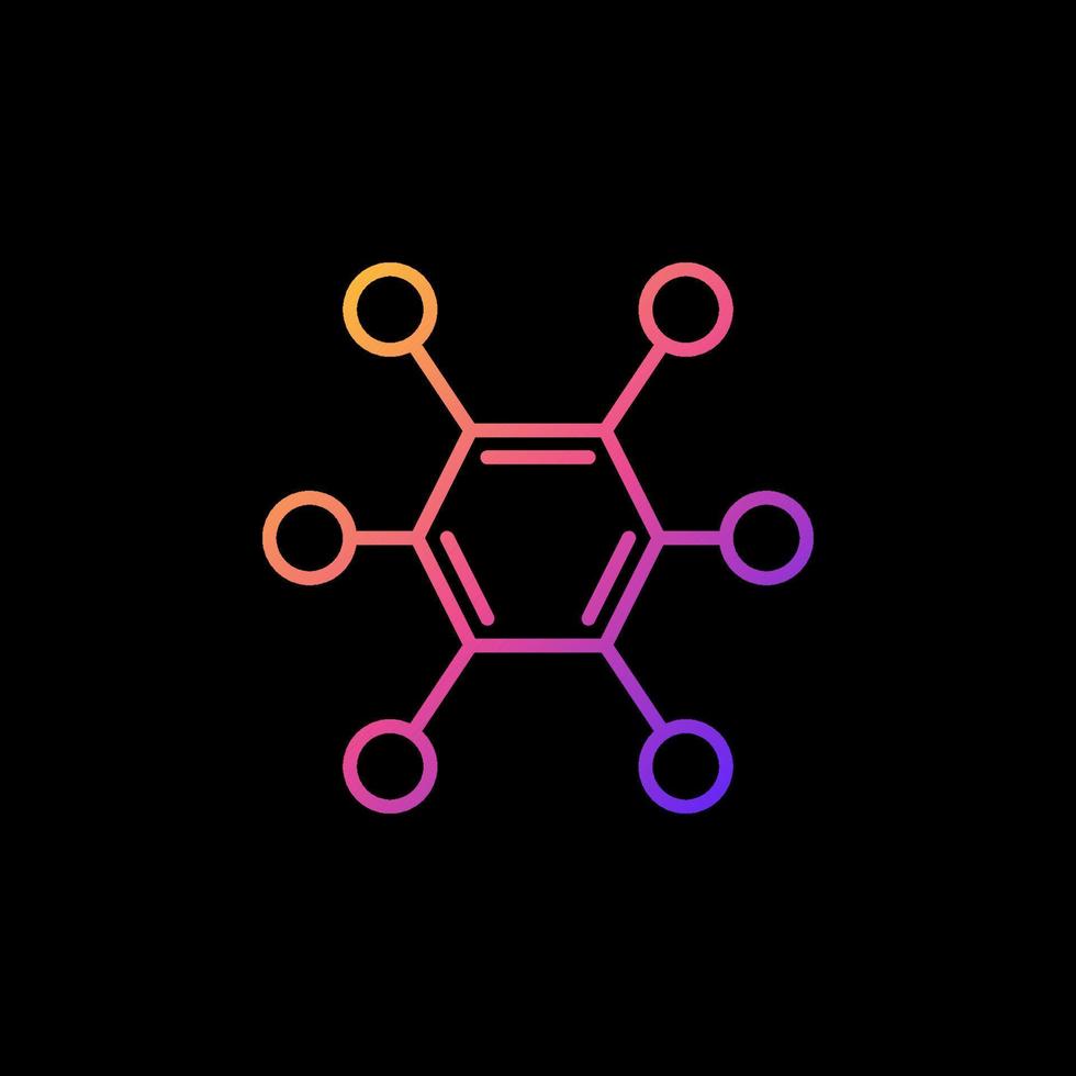 Vector Simple Chemical Molecule concept colorful linear icon