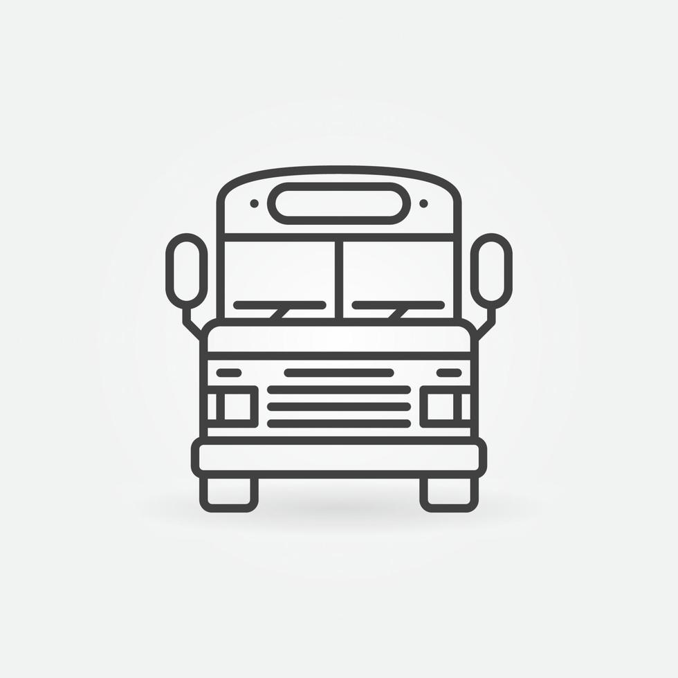 Retro School Bus linear vector concept minimal icon or sign