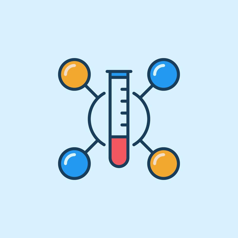 Chemical Molecule and Test Tube vector concept colored icon