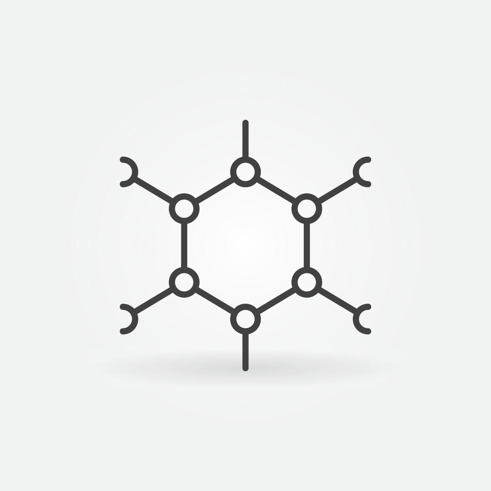 concepto vectorial química estructura molecular icono o símbolo de línea vector