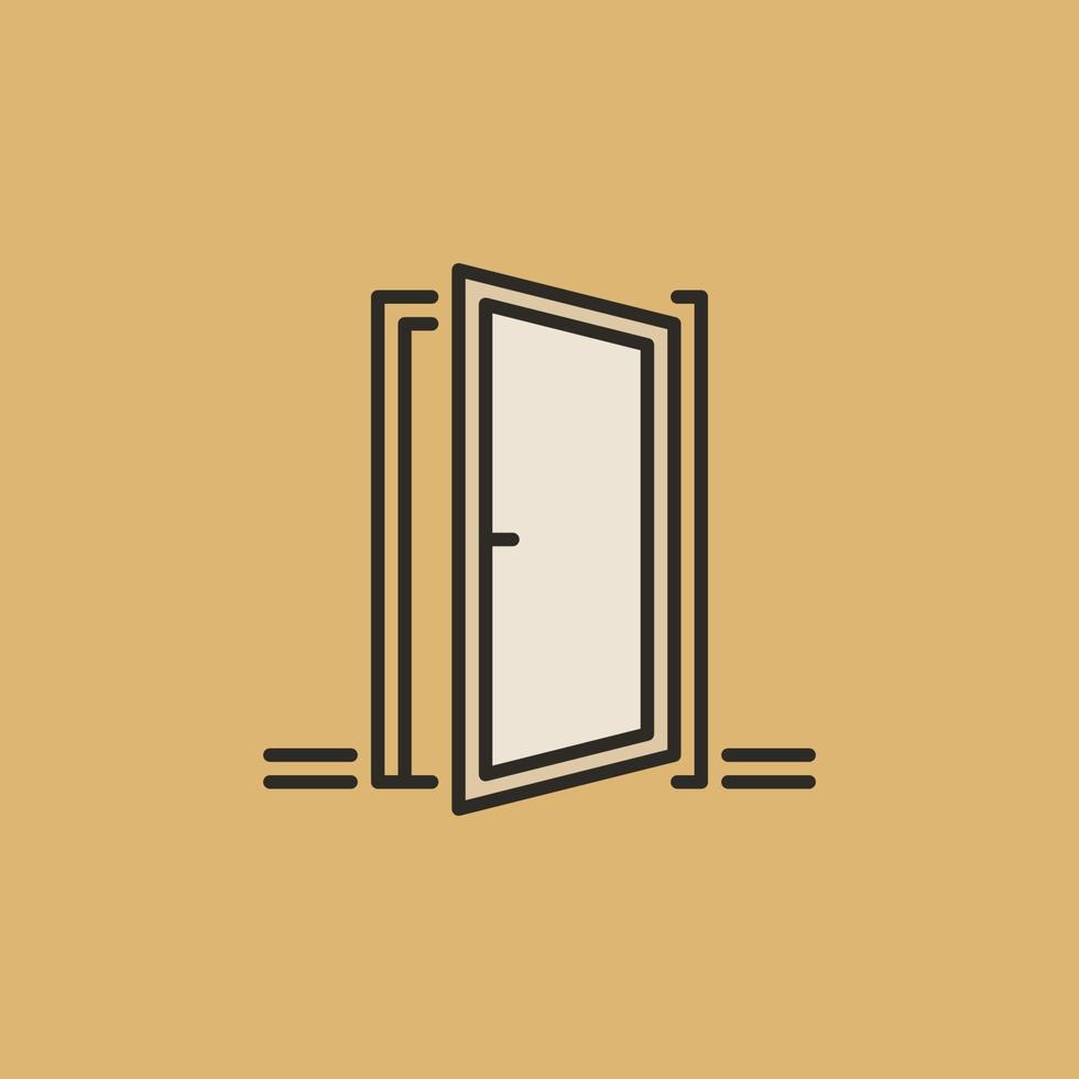 Door vector concept colored minimal icon or sign
