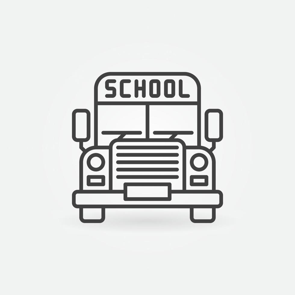 School Bus outline vector concept icon or sign