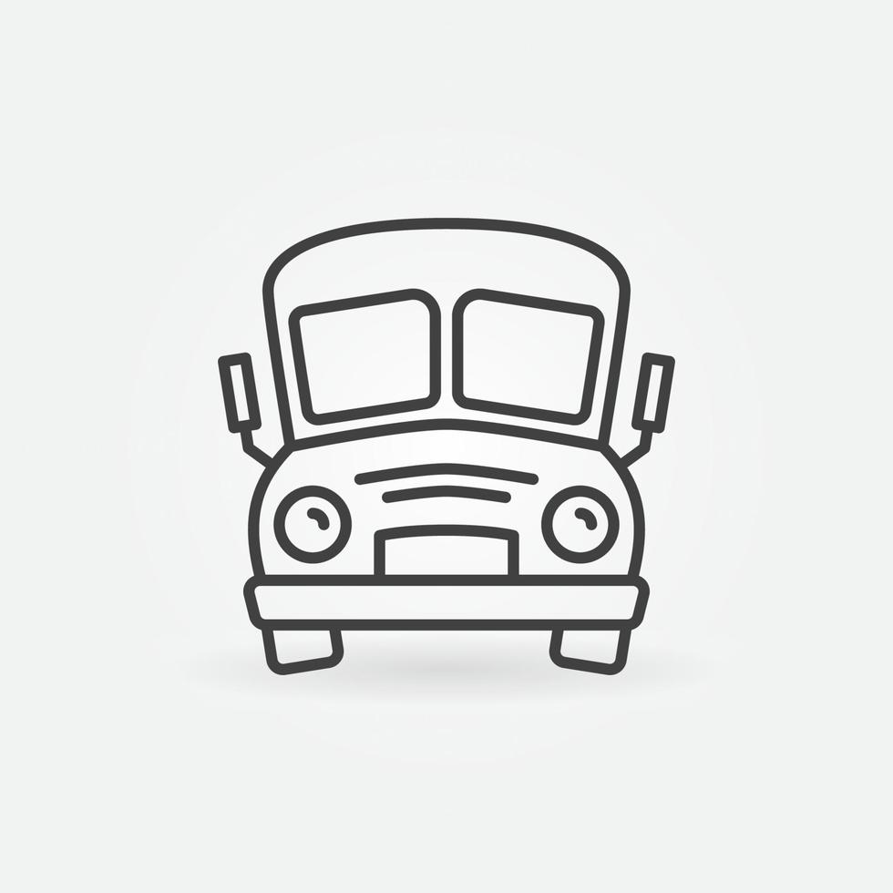 autobús escolar esquema vector concepto divertido y lindo icono