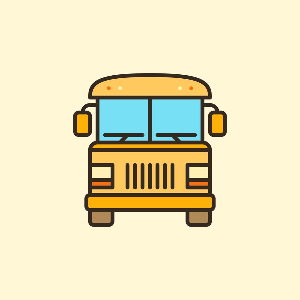 Yellow School-Bus vector concept colored icon or sign