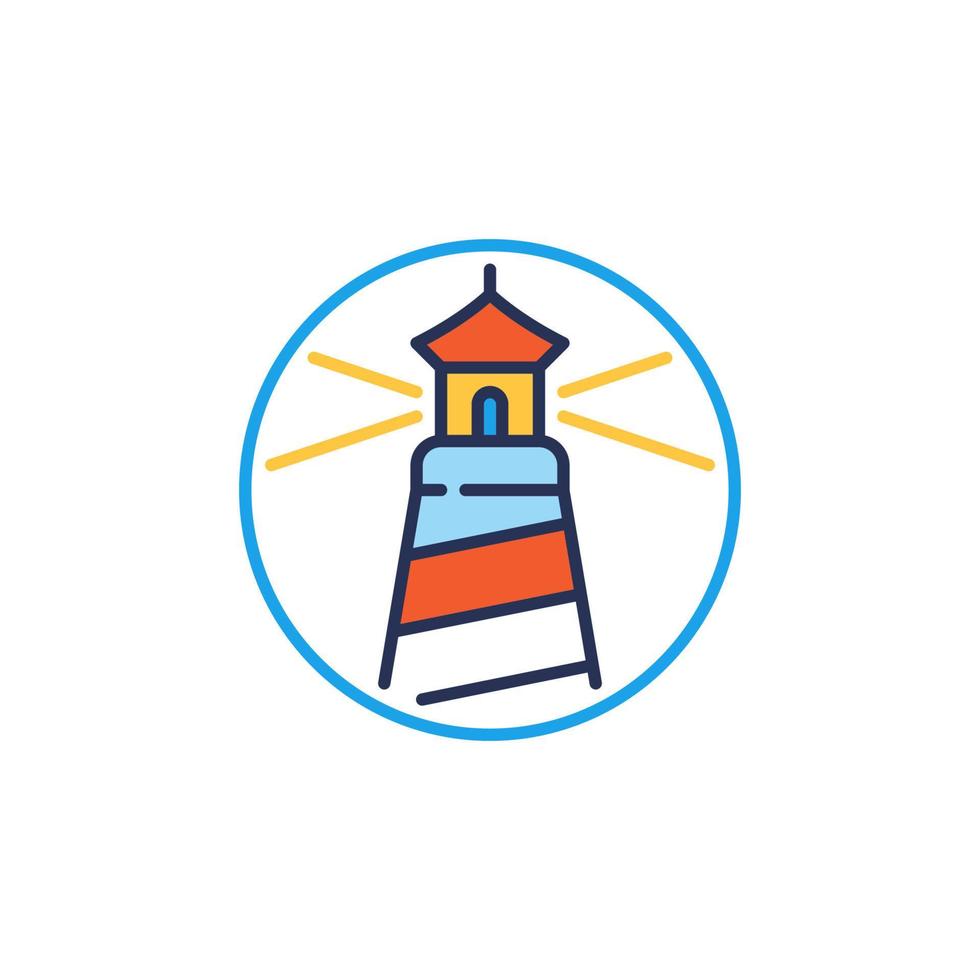 Lighthouse inside circle vector concept colored icon