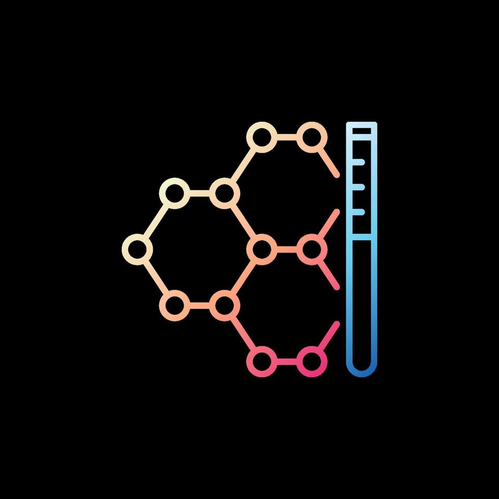 Chemical Formula and Test Tube vector concept colorful linear icon