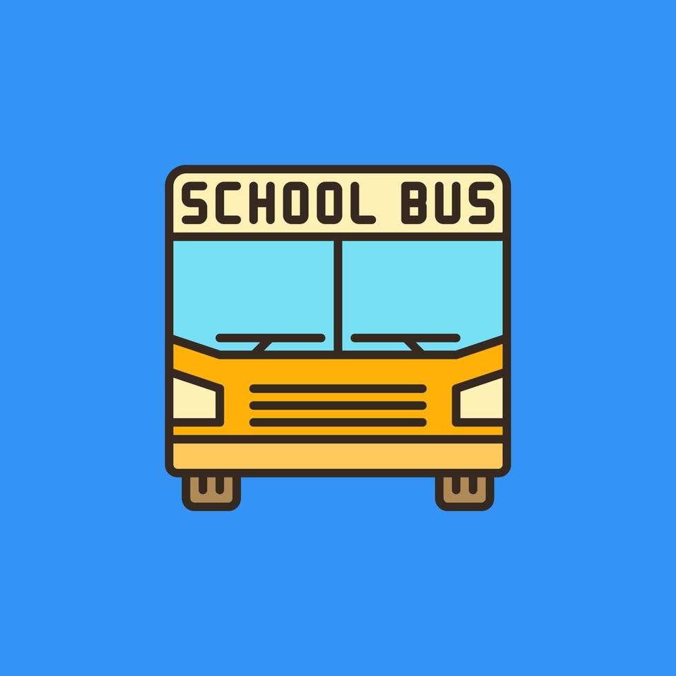 Schoolbus vector Bus concept minimal colored icon or sign