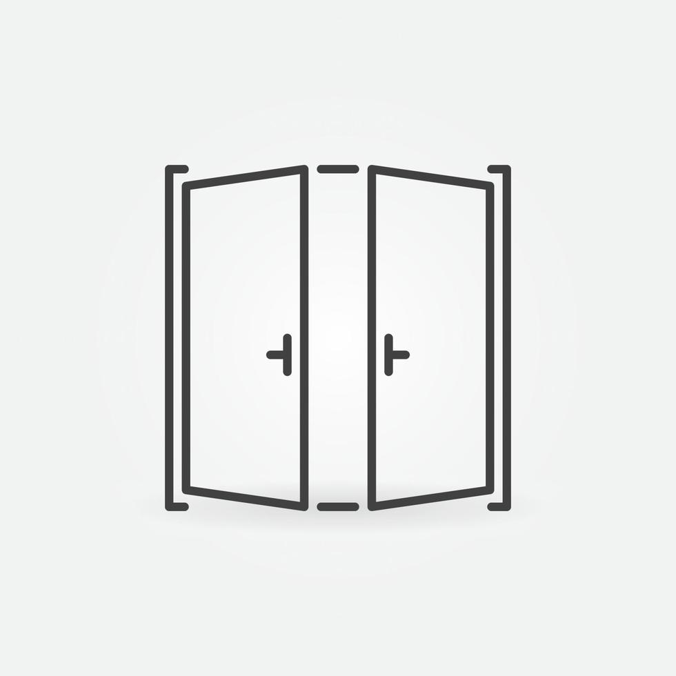 Open Doors linear vector concept icon or logo