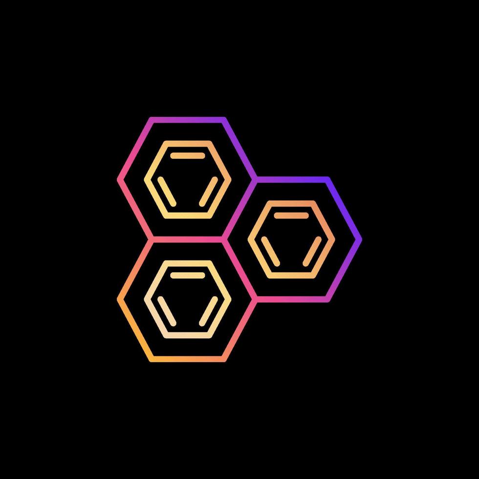 Vector Hexagonal Chemical Formula concept colorful thin line icon