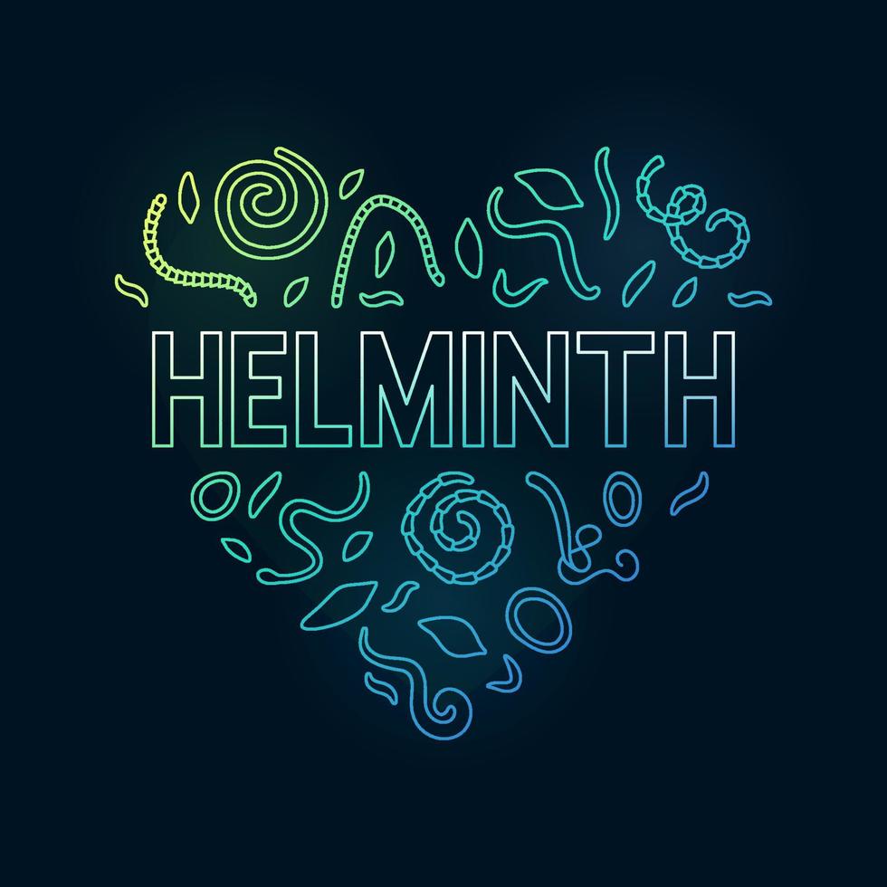 Helminth vector concept heart-shaped colorful banner - Modern illustration