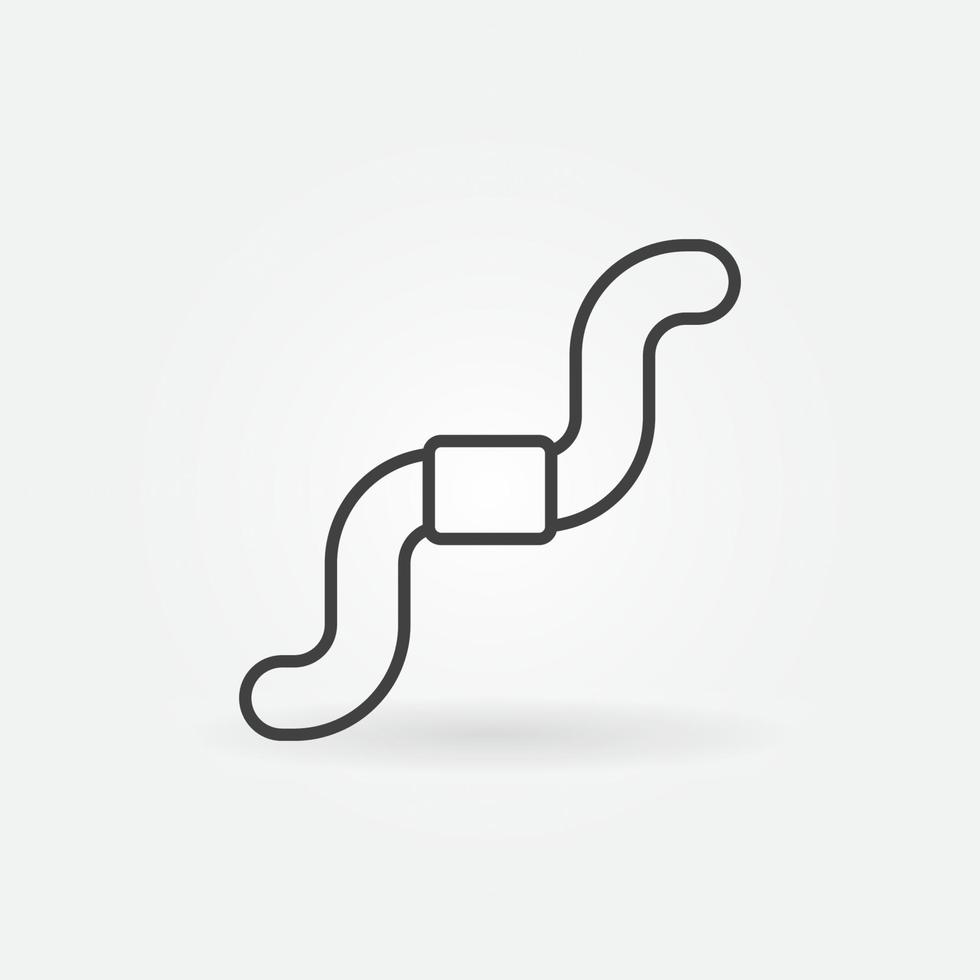 Earthworm outline vector concept icon - worm thin line sign