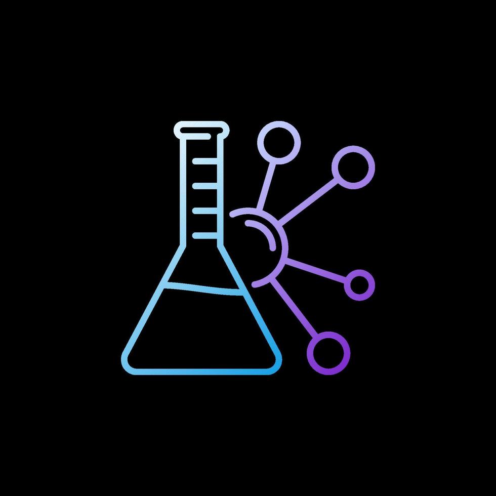 fórmula química con matraz de laboratorio concepto vectorial contorno icono colorido vector