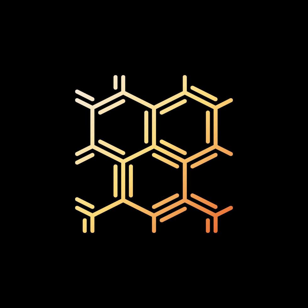 Vector Hexagonal Chemical Formula concept yellow linear icon