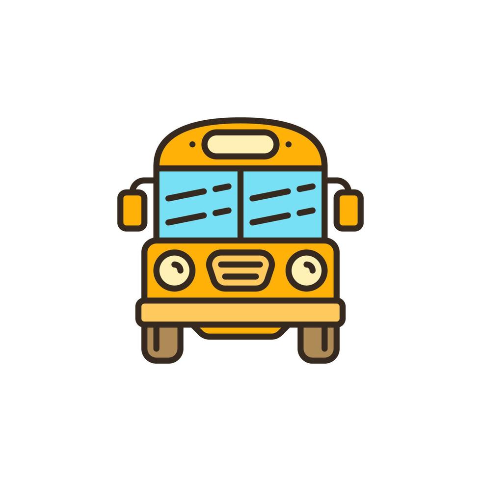 Old Yellow School Bus vector concept colored icon