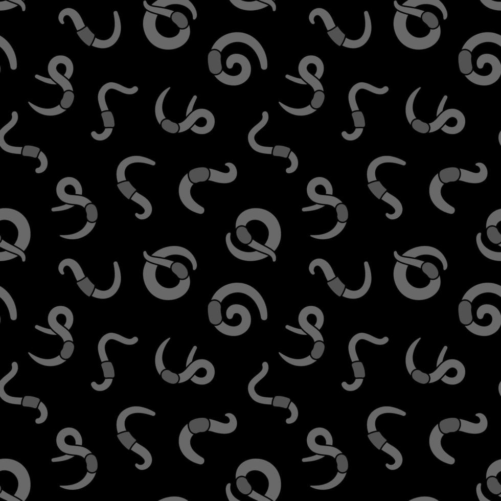 Rainworms vector dark Seamless Pattern with Worms