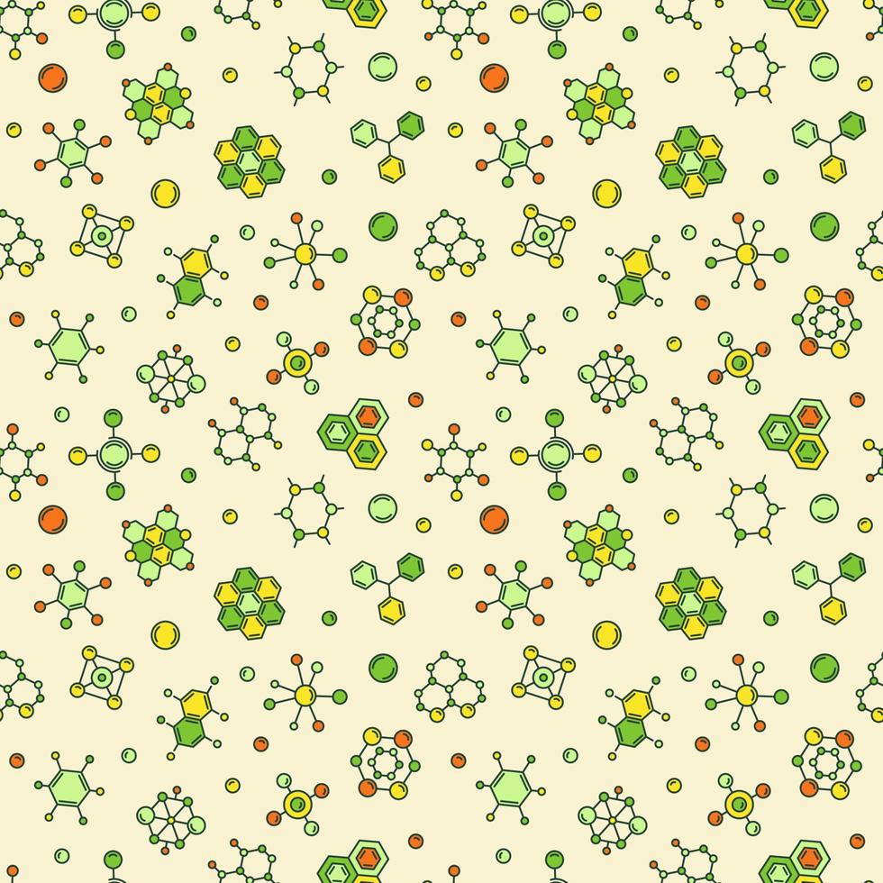Chemical Compounds and Formulas vector Science colorful Seamless Pattern