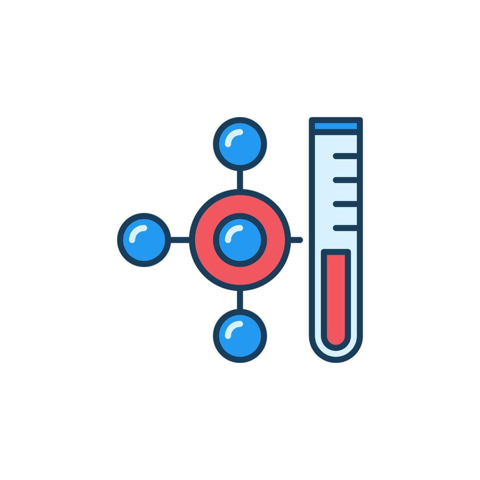 Laboratory Test Tube and Molecule vector Science concept colored modern icon
