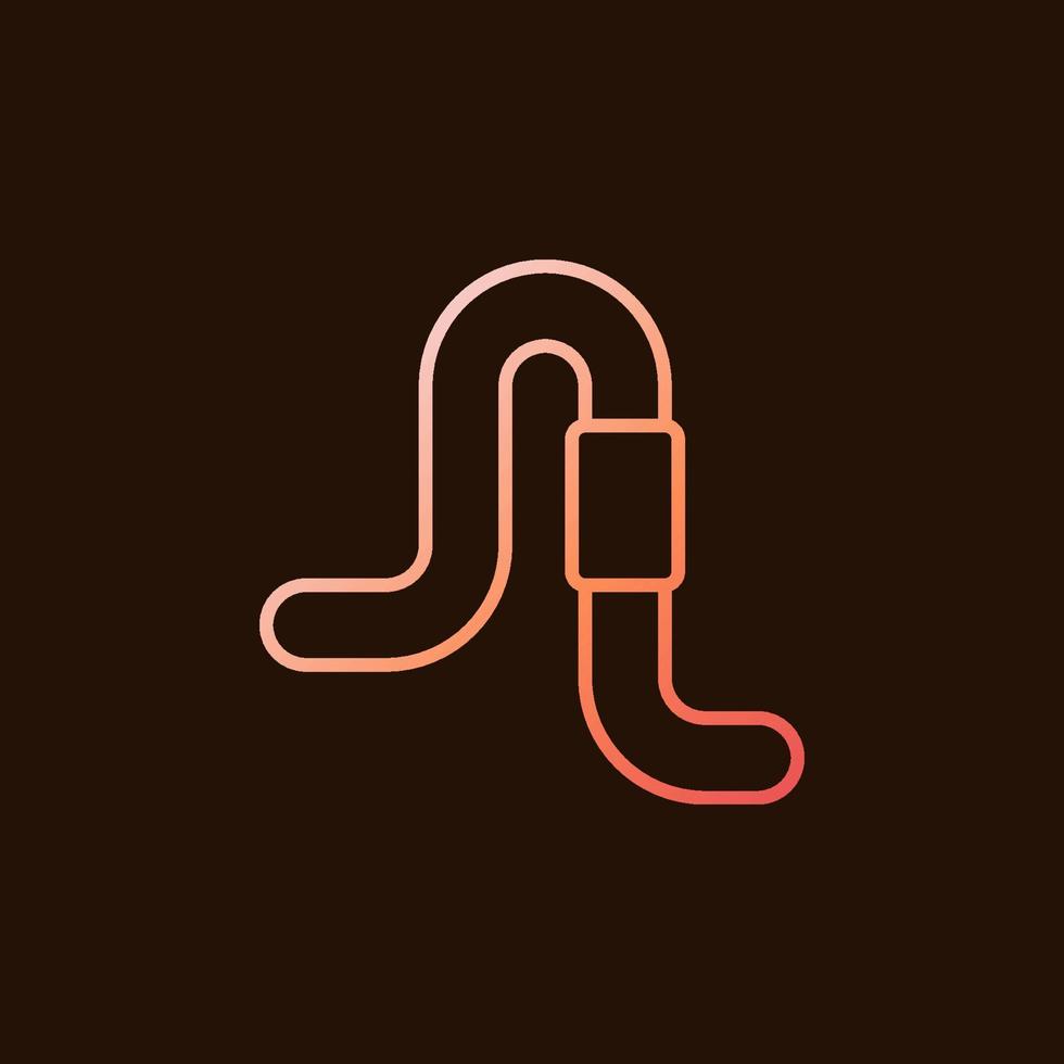 Vector Worm concept colorful icon or symbol in line style