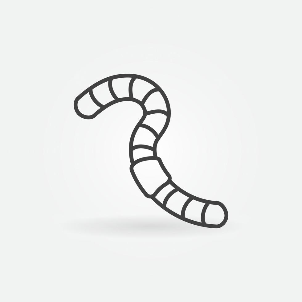 Worm vector concept line icon - Earthworm linear sign