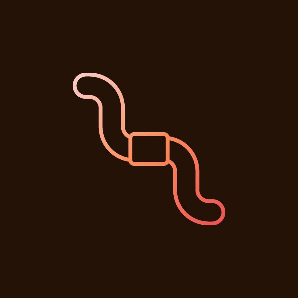 Earthworm vector concept thin line colorful icon - worm linear symbol