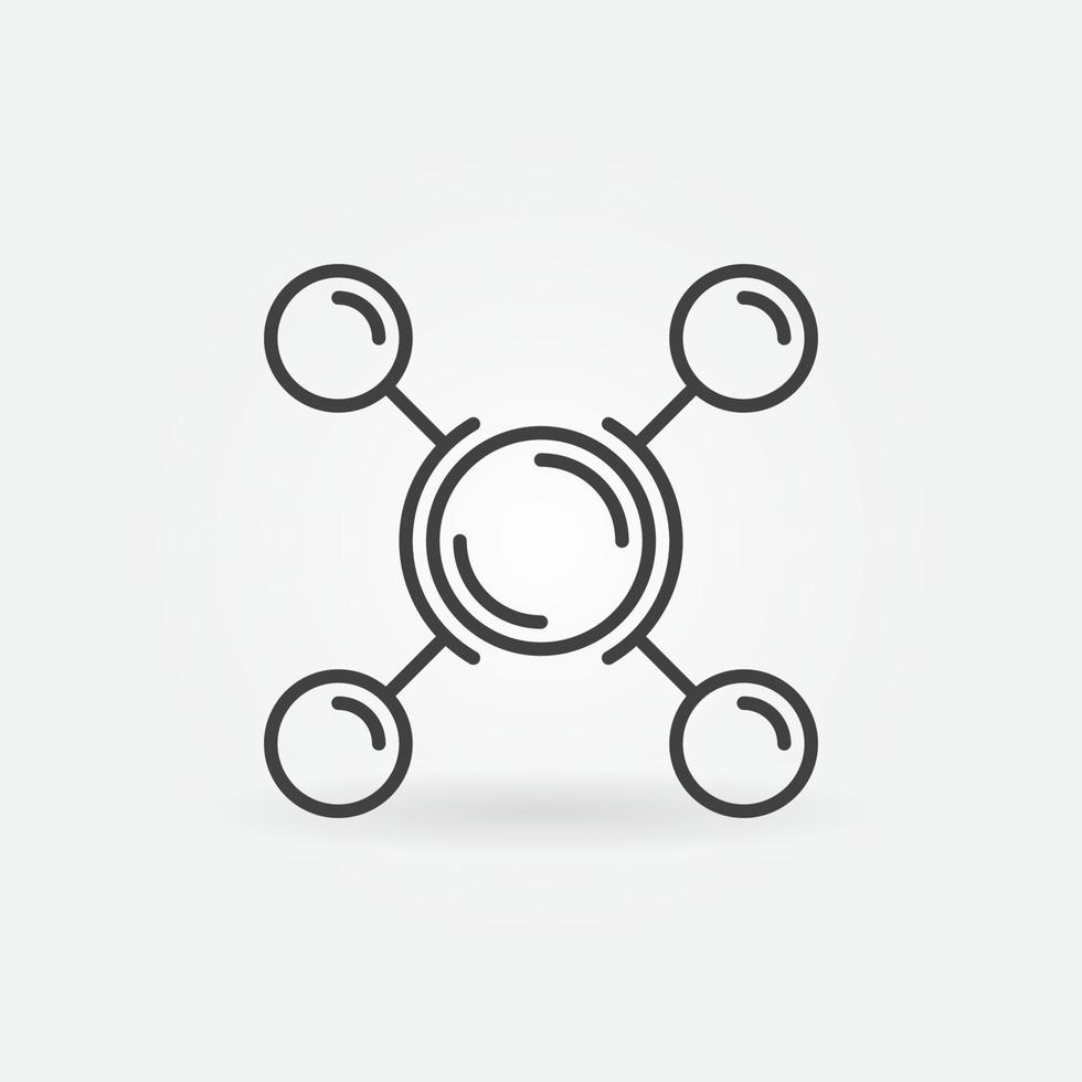 Molecule with Circles vector Chemistry concept outline minimal icon