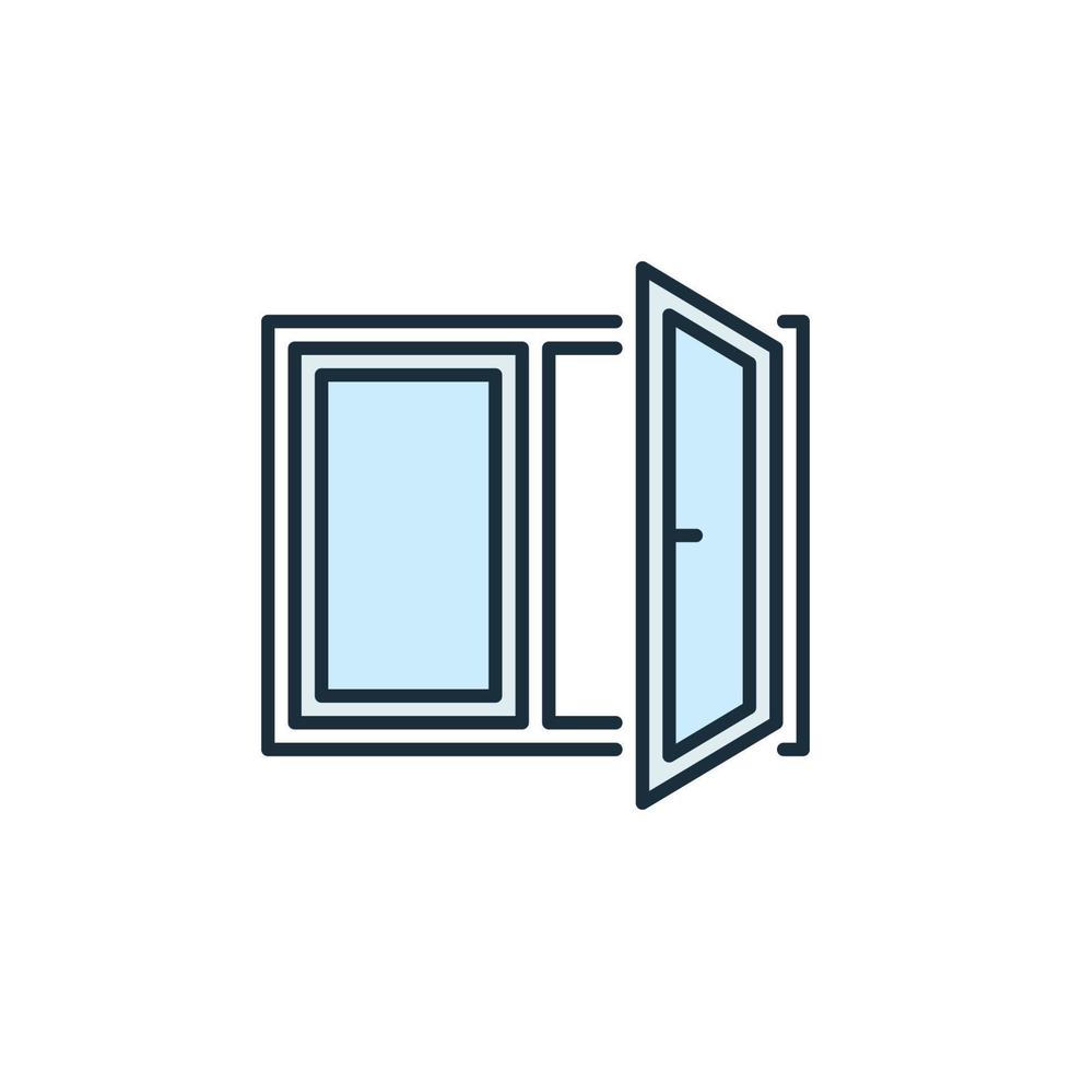 Opened Window vector concept colored simple icon