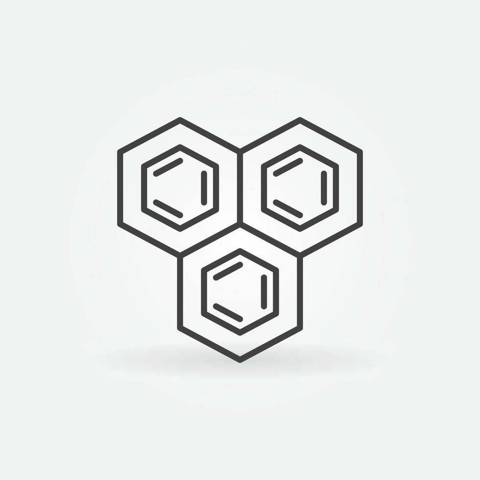 Chemistry Hexagonal Chemical Formula vector concept linear icon or symbol