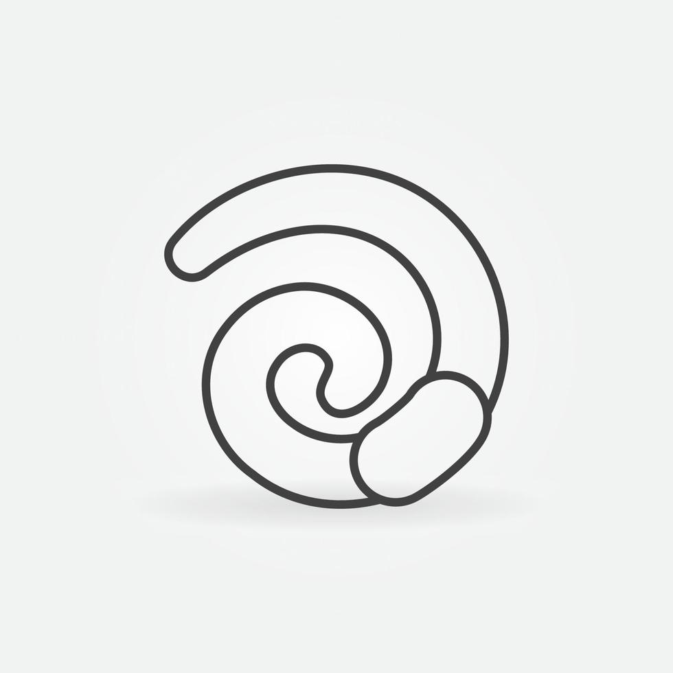 Earthworm vector concept simple outline icon or sign