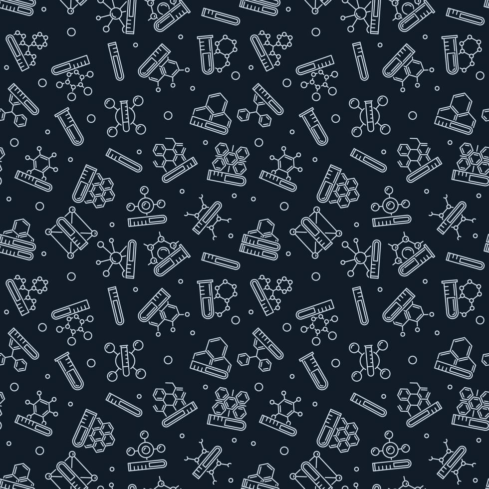 Chemical Compounds and Test Tubes vector concept Seamless Pattern