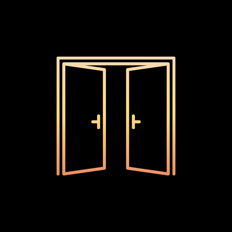 Two Opened Doors vector concept colorful outline icon