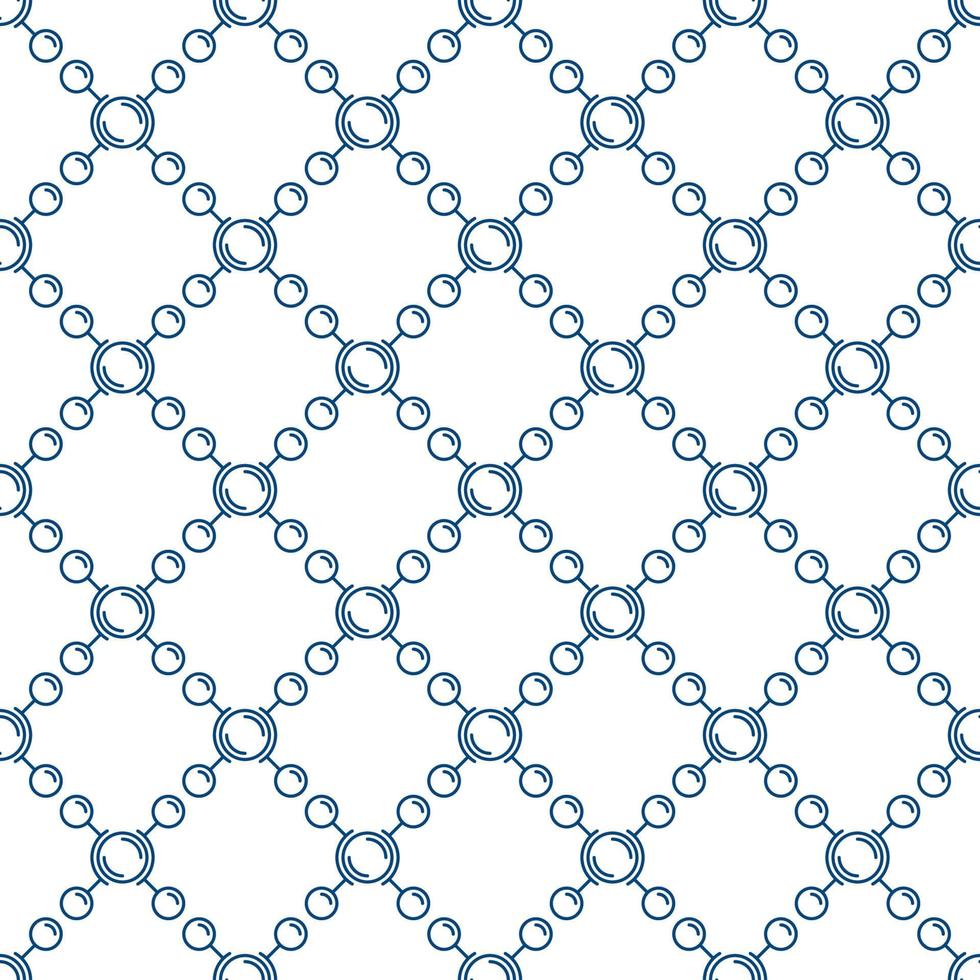 Chemical Formula with Circles vector outline Seamless Pattern